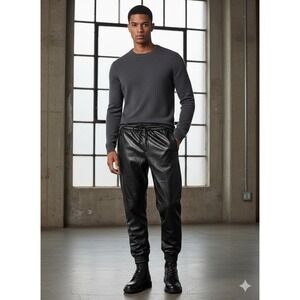 Black Men's Anthropogie Leather Pants Size Medium With Pockets